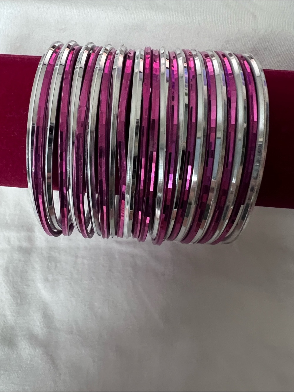 Women's Pink Metal Bangle Set - Brand Unbranded